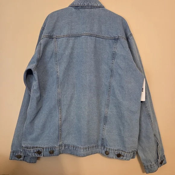 NWT Light Blue Jean Jacket Button Down Adjustable Back - Picture 8 of 12